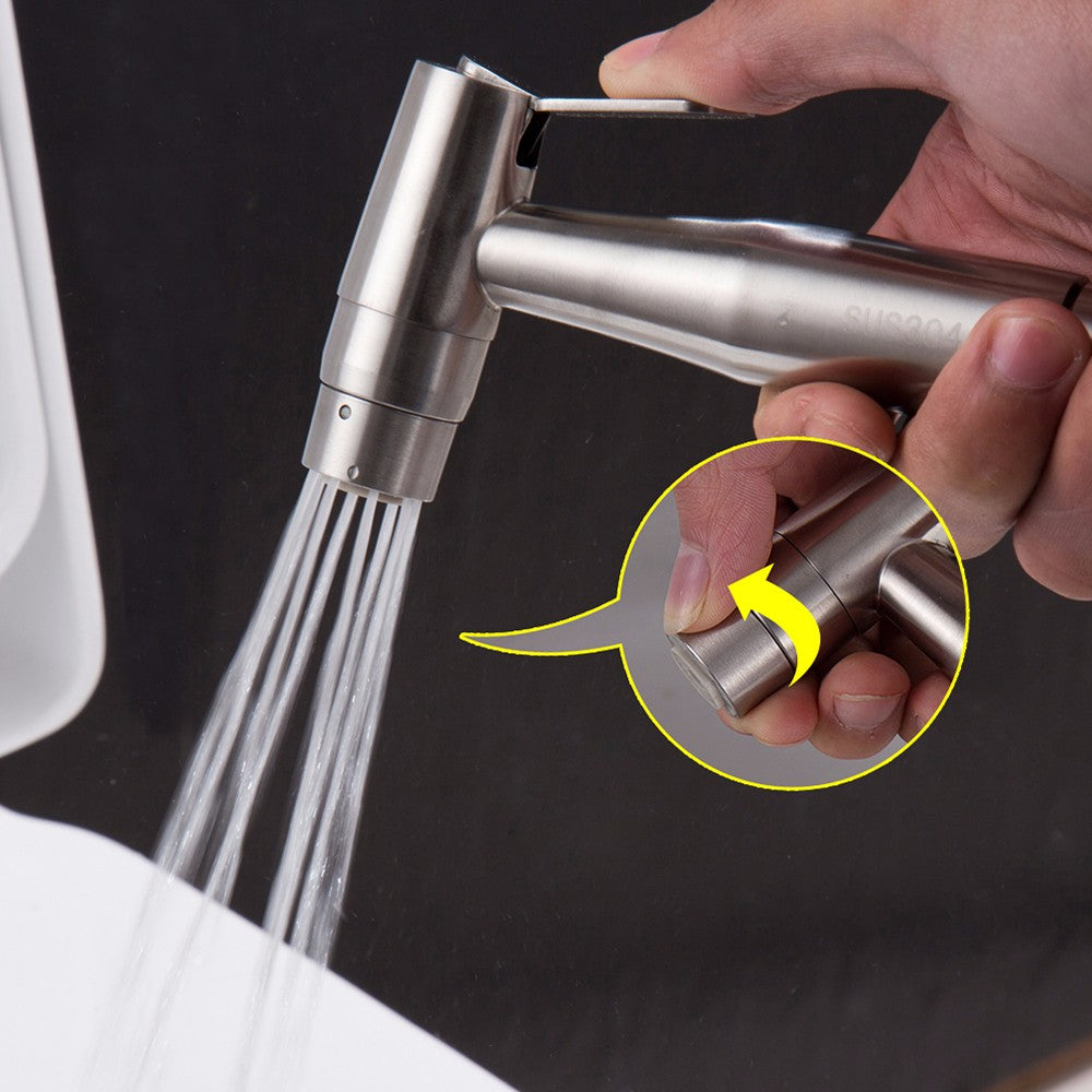 Free shipping SUS304 Stainless Steel Nickle Bathroom Handheld Bidet Shattaf Sprayer Transforms Toilet Into Spray BidetVaporizer