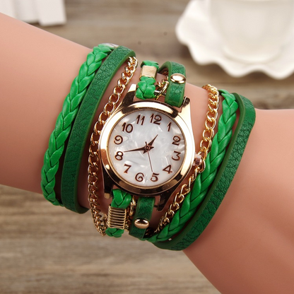PU leather winding bracelet watch rope table
