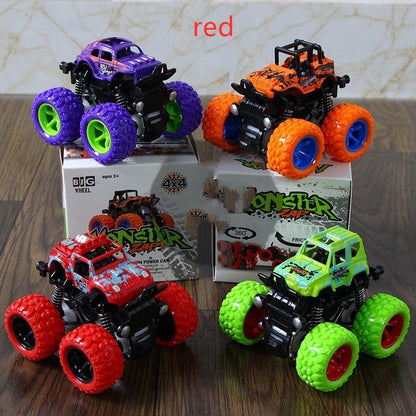 Children's Toy Stunt Off-road Vehicle Four-wheel Drive Inertial Off-road Vehicle Flip Dynamic Stunt Car Anti-drop Pull Back Car