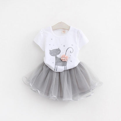 Fashion Girl Cartoon Cute Short Skirt Two-piece Suit