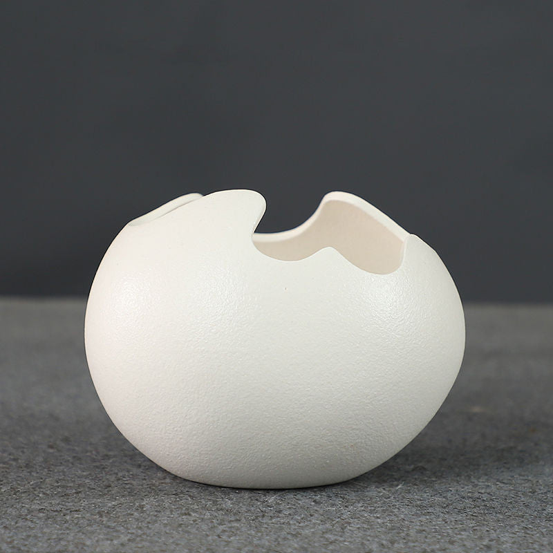 Eggshell Living Room Ceramic Hydroponic Vase Pot Desktop Flower Small And Simple Indoor Green Dill