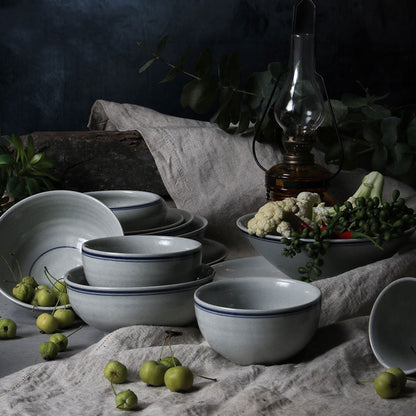 Chinese Style Tableware Set Retro Ceramic Old-fashioned Bowls And Plates