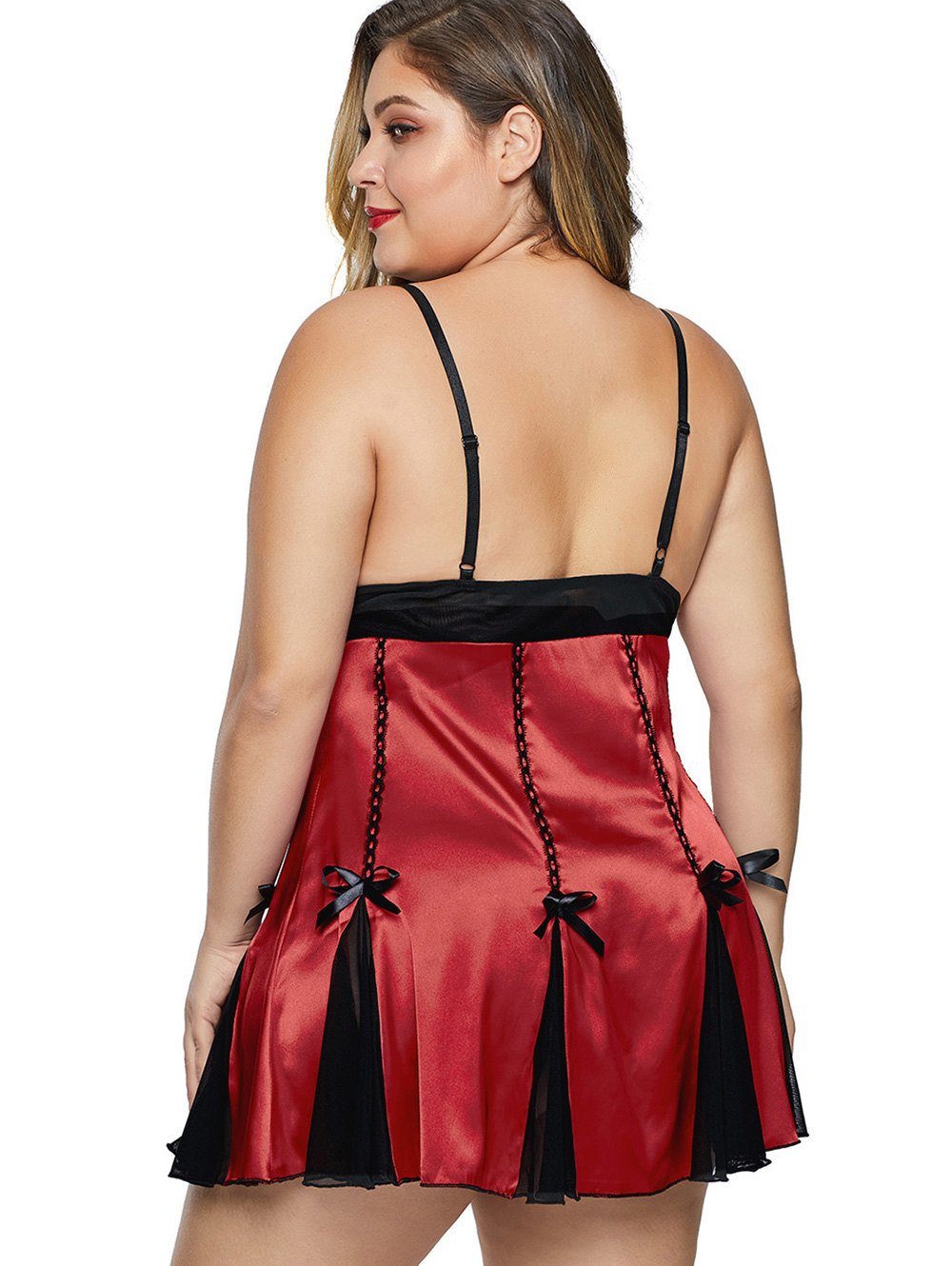 Sexy RED Plus size FOR WOMEN lace suspender nighty skirt