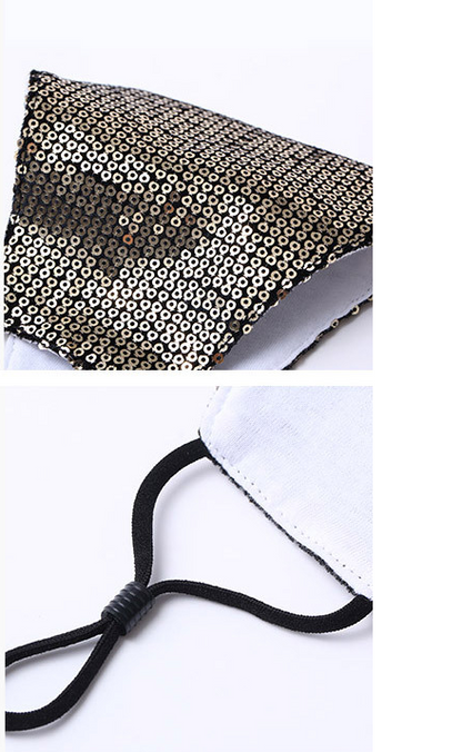 Sequined cotton mask