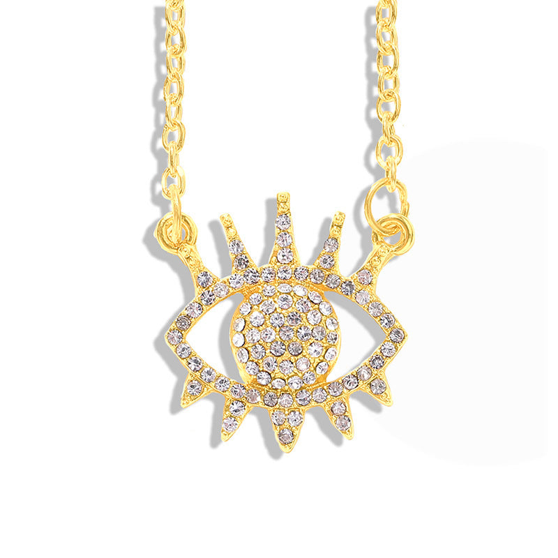 Personalized diamond devil eye necklace