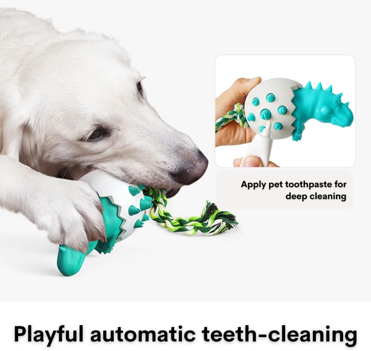 Dog Teething Toy Durable Rubber Chew Toy For Aggressive Chewers Interactive Dog Fetch Toy With Rope