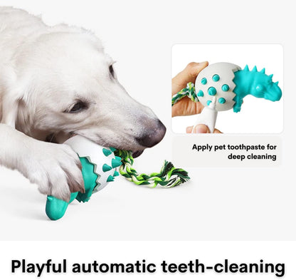 Dog Teething Toy Durable Rubber Chew Toy For Aggressive Chewers Interactive Dog Fetch Toy With Rope