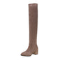 Ladies Mid-heel Pointed Thick Heel Long Boots