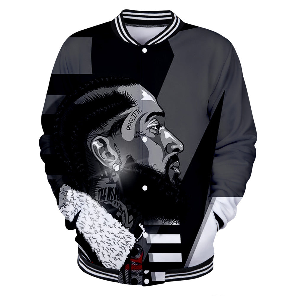 Trendy nipsey hussle casual 3D baseball uniform