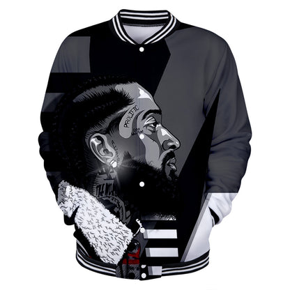 Trendy nipsey hussle casual 3D baseball uniform