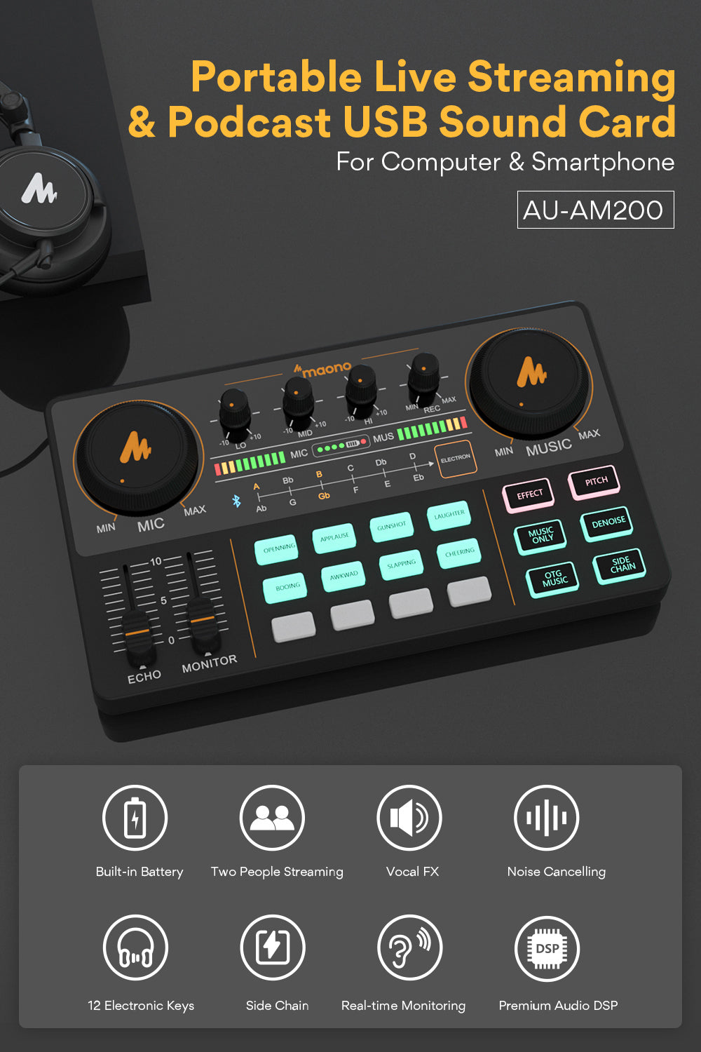 Portable Mobile microphone Condenser universal live broadcast equipment