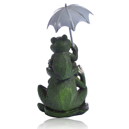 Umbrella Frog Resin Crafts Outdoor