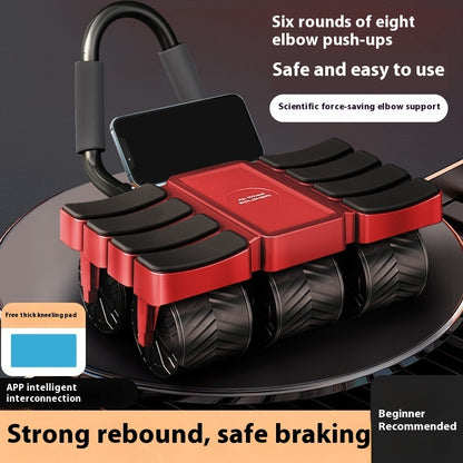 Six-wheel Eight-elbow Automatic Rebound Abdominal Wheel AI Mobile Phone Smart Internet Fitness Artifact