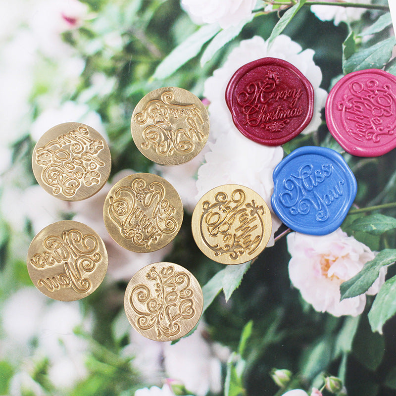 Rosewood Solid Wood Handle Vintage English Letters Greeting Seal