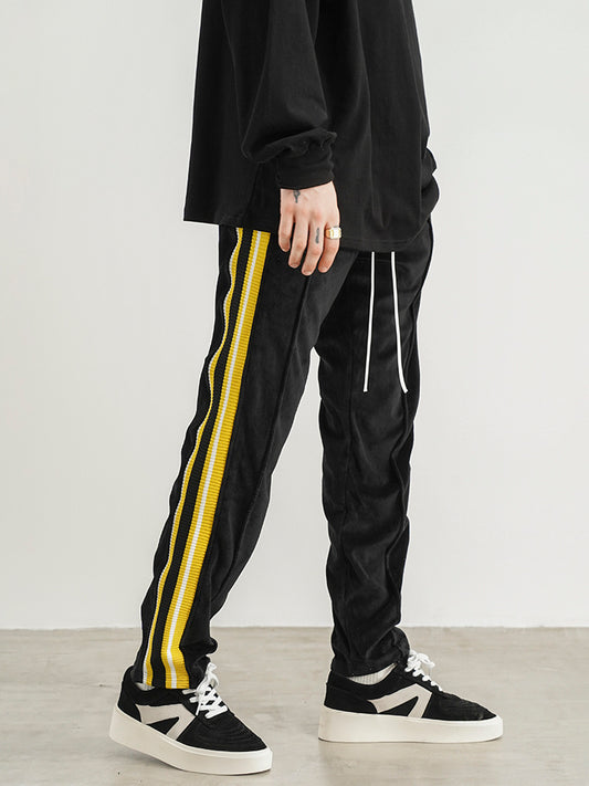 Velvet Side Striped Webbing Track Pants