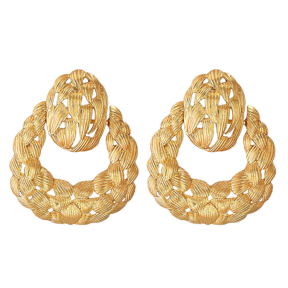 Geometric Hollow Leaf-shaped Earrings Personalized Female Earrings