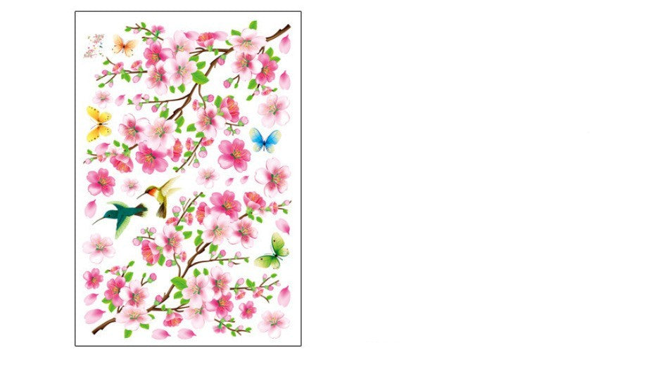 Branch Bird Living Room Glass TV Background Sticker