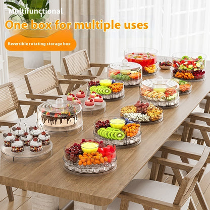 Outdoor Iced 4-compartment Multifunctional Crisper Rotating Storage Tray