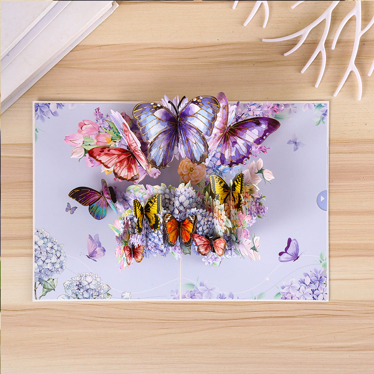 Greeting Card Creative 3D Card Folding Pansy Stereoscopic Greeting Cards