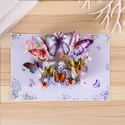 Greeting Card Creative 3D Card Folding Pansy Stereoscopic Greeting Cards