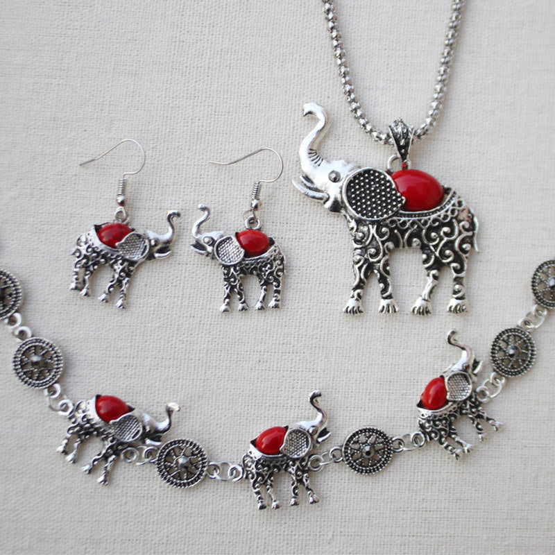 Turquoise Elephant Jewelry Set - FLIPSTYLEZLLC