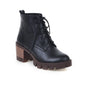 Boots with round head and thick heel