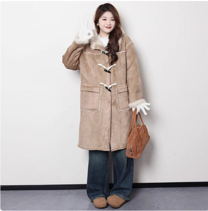 Maillard Short And Long Suede Faux Fur Plush Coat