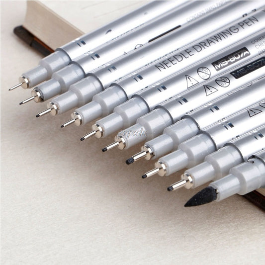 10 Tip Sizes Micron Neelde Drawing Pen Waterproof Pigment Fi