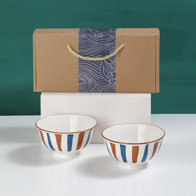 Japanese Blue And White Porcelain Bowl Gift Box