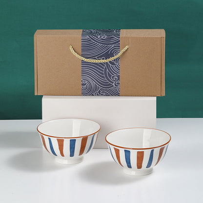Japanese Blue And White Porcelain Bowl Gift Box