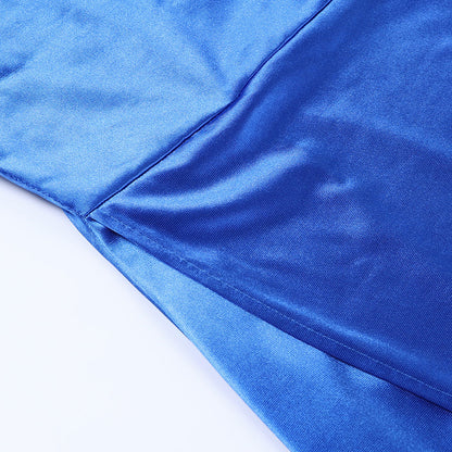 Padded One-Shoulder Sling Back Slit Long Dress