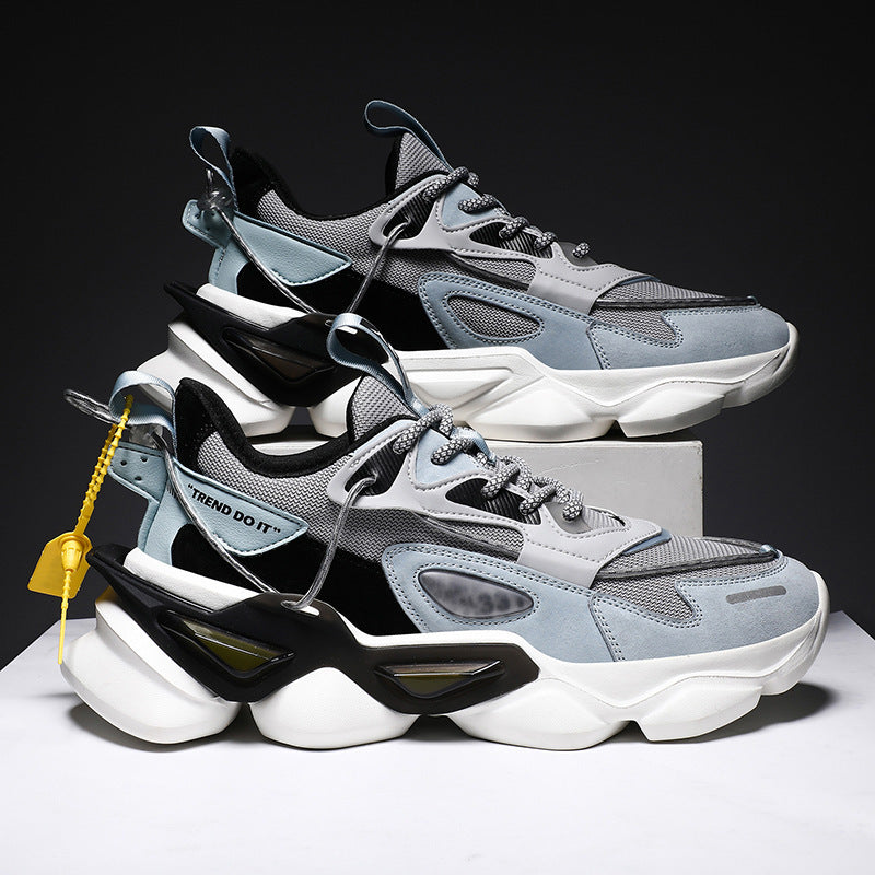 Thick soles heighten matching color shoes