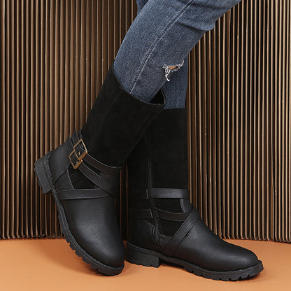 Square Heel Large Size Women's Shoe  Low Heel Casual Foot Belt