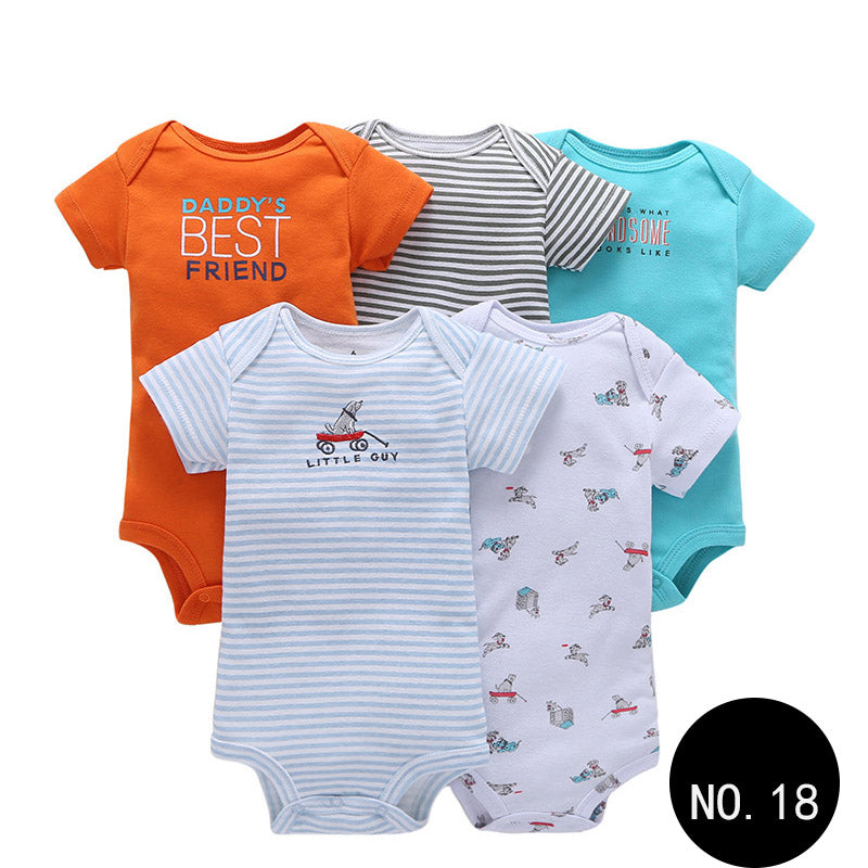 Baby Short Climb 5-piece Romper Boys and Girls Cotton One-piece Rompers