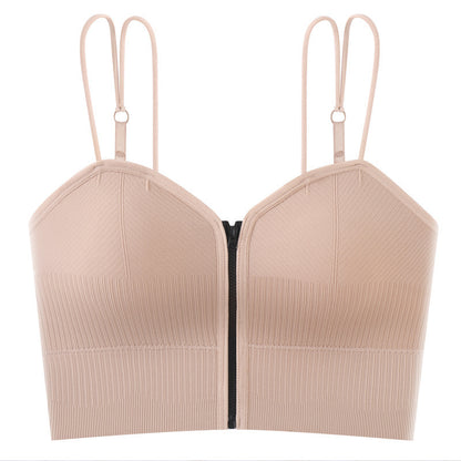 Fashion Zipper With Beautiful Back Suspender Vest