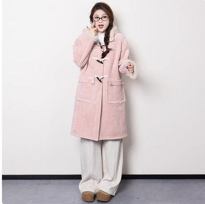 Maillard Short And Long Suede Faux Fur Plush Coat