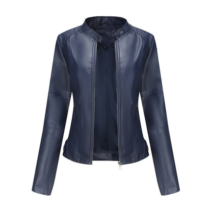 Women'S Leather Dress Slim Jacket Spring Autumn Coat