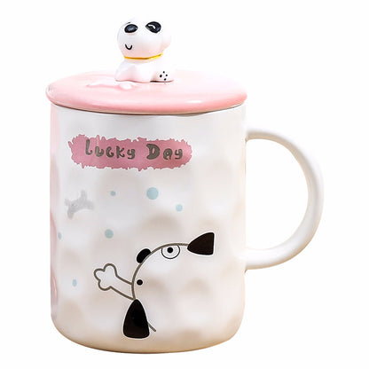 Three-dimensional relief puppy doll creative cup