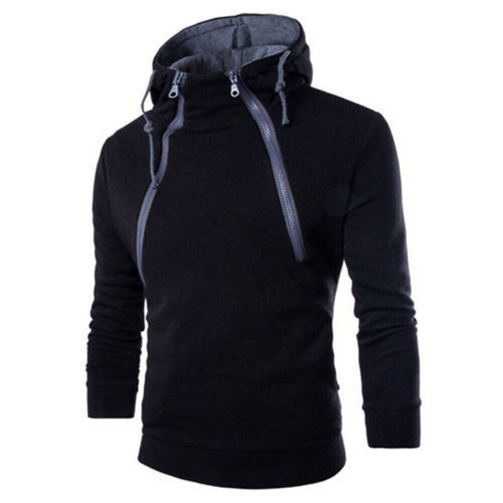 Double zip cardigan plus size hood