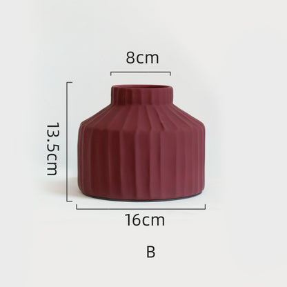 Morandi Color Nordic Style Creative Ceramic Dry Flower Vase Living Room Flower