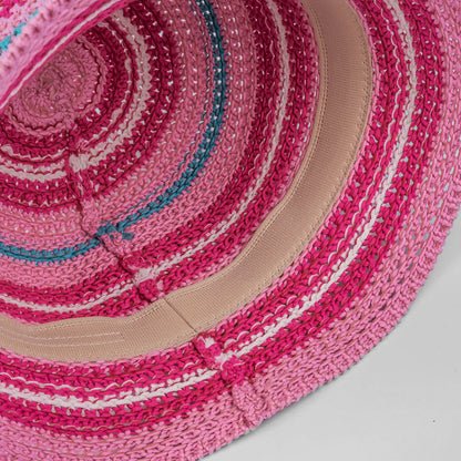 Dopamine Color Foldable Storage Bucket Hat Women's Fashion Color Woven Face Small Bucket Cap