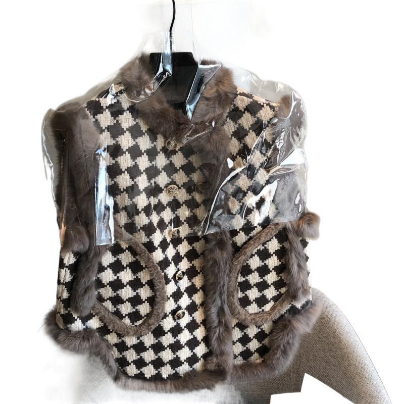 Fleece-lined Warm All-matching Loose Fur Collar Coat