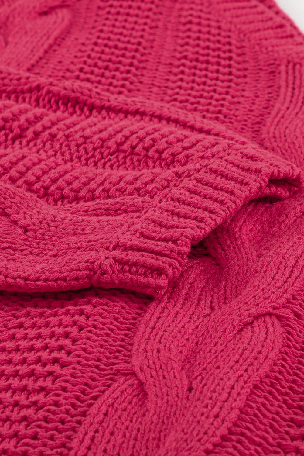 Dark Gray Bubblegum V-Neck Braided Knit Sweater