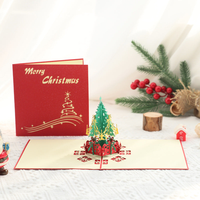 3d Christmas Greeting Card Stereo Christmas Tree Card Creative