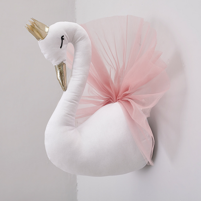 Crown swan animal head wall hanging