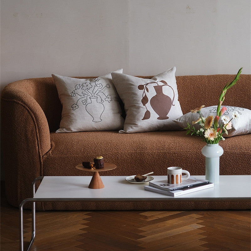 Linen Embroidery Removable And Washable Sofa Living Room Pillow