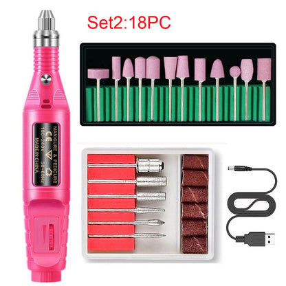 Electric Nail Grinder Polishing Drill Set