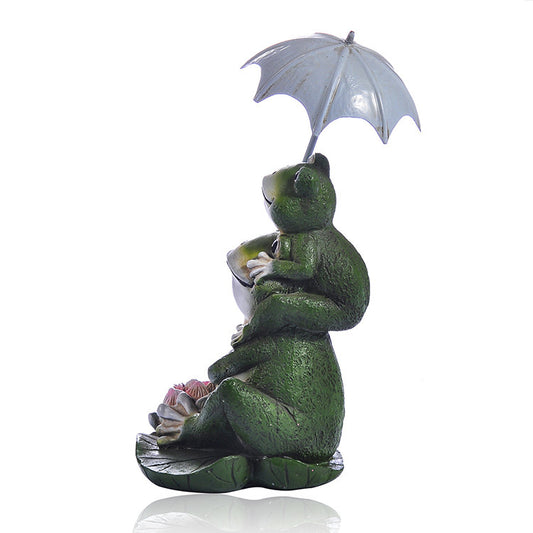 Umbrella Frog Resin Crafts Outdoor