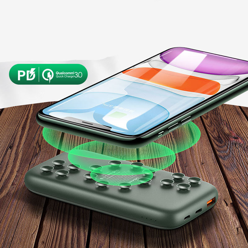 Suction cup wireless mobile phone charger power bank