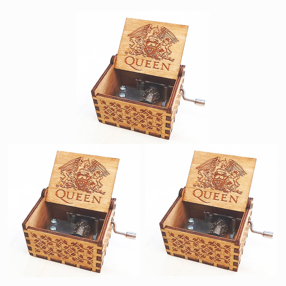 Antique Carved Wooden Hand Crank Spirited Away Music Box Christmas Gift Birthday Gift Party Decoration